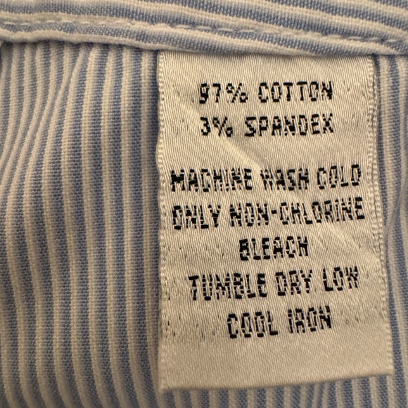 Talbots Woman 2 Pair:light blue/white stripe casual pants AND Tan slacks 12W - Picture 7 of 13